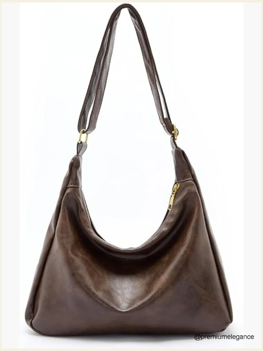 Ultra Soft Vegan Leather Hobo Bag, Foldable Shoulder Tote, Slouchy Purse